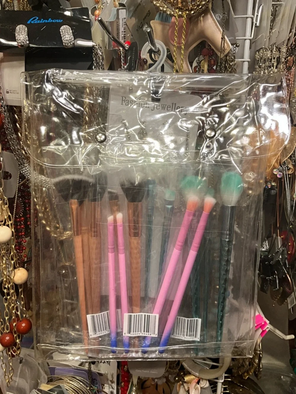 15 Assorted Makeup Brush Sets RoseGold, Pink & Teal Handles w/vinyl snap case NW